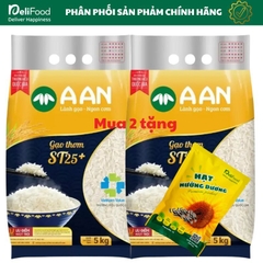 Gạo ST25 chính hãng A AN Túi 5kg - Đặc sản Sóc Trăng gạo ngon số 1 thế giới