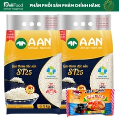 Gạo ST25 chính hãng A AN Túi 5kg - Đặc sản Sóc Trăng gạo ngon số 1 thế giới