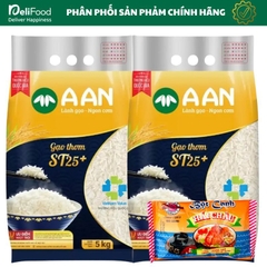 Gạo ST25 chính hãng A AN Túi 5kg - Đặc sản Sóc Trăng gạo ngon số 1 thế giới