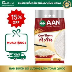 Gạo Thơm chính hãng A AN túi 5kg - Gạo Tám Thơm chuẩn gạo ngon Việt Nam, dẻo vừa, làm cơm chiên