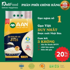 Gạo ST25 chính hãng A AN Túi 5kg - Đặc sản Sóc Trăng gạo ngon số 1 thế giới