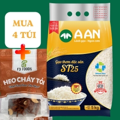 Gạo ST25 chính hãng A AN Túi 5kg - Đặc sản Sóc Trăng gạo ngon số 1 thế giới