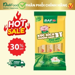 Xúc xích phô mai ăn liền thượng hạng 3T Phô mai - Gói 105g