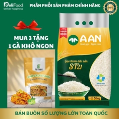 Gạo ST21 chính hãng A AN túi 5kg - Thơm ngon thượng hạng, dẻo vừa, ngọt hậu