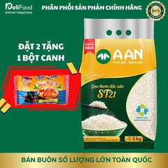 Gạo ST21 chính hãng A AN túi 5kg - Thơm ngon thượng hạng, dẻo vừa, ngọt hậu