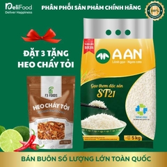 Gạo ST21 chính hãng A AN túi 5kg - Thơm ngon thượng hạng, dẻo vừa, ngọt hậu