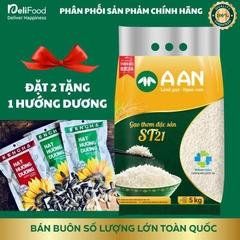 Gạo ST21 chính hãng A AN túi 5kg - Thơm ngon thượng hạng, dẻo vừa, ngọt hậu