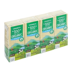 Sữa Tươi Tiệt Trùng Không Đường Hữu Cơ 100% Vinamilk Lốc 4x180ml – Tự nhiên thuần khiết, lựa chọn sống xanh