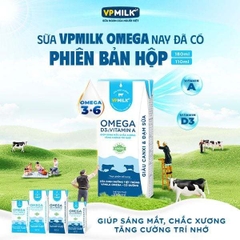 Sữa Đậu Đen Tiệt Trùng VPMilk OMEGA Có Đường Lốc 4x180ml – Bổ dưỡng từ thiên nhiên