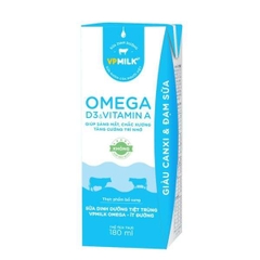 Sữa Đậu Đen Tiệt Trùng VPMilk OMEGA Ít Đường Lốc 4x180ml – Vị thanh nhẹ, giàu Omega cho cả nhà