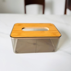 Hộp đựng giấy Cao cấp - Nắp gỗ tự nhiên - Phong cách tối giản sang trọng