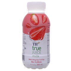 Nước sữa trái cây Dâu TH - chai 300ml