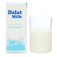 Sữa tươi tiệt trùng Dalat milk không đường  - Hộp 180ml