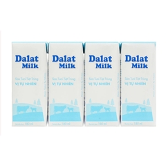 Sữa tươi tiệt trùng Dalat milk không đường  - Hộp 180ml