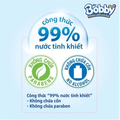 Bobby khăn ướt em bé không mùi - 100 miếng