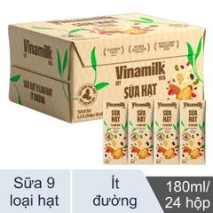 SỮA HẠT 9 LOẠI HẠT VINAMILK ít đường - Hộp 180ml