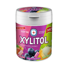 Kẹo Gum Không Đường Lotte Xylitol Hương Trái Cây Hỗn Hợp - Hũ 130.5g