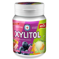 Kẹo Gum Không Đường Lotte Xylitol Hương Trái Cây Hỗn Hợp - Hũ 55,1g