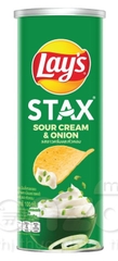 Bim bim Lay's STAX vị kem chua và hành tây - Hộp 100g