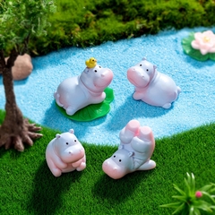 Mô hình Hà mã béo tròn trùng trục dễ thương trang trí tiểu cảnh, terrarium, DIY