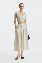 Jacquine Maxi Linen Skirt