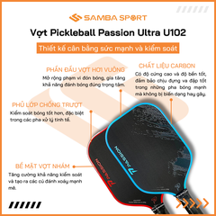Vợt Pickleball Passion Ultra U102