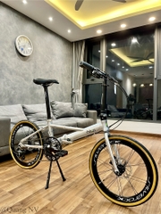 Xe đạp gấp Fnhon Monsoon 20' phanh đĩa màu Silver