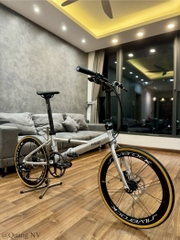 Xe đạp gấp Fnhon Monsoon 20' phanh đĩa màu Silver