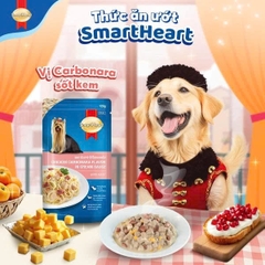 Thức ăn ướt cho chó dạng túi Smartheart Special 120g - Vị Gà viên nấu sốt kem Carbonara kiểu Ý