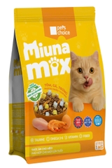 Thức ăn hạt cho mèo - Miuna Mix - Tôm, gà, trứng - 1kg