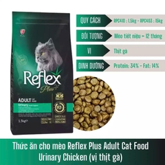 Thức ăn hạt cho mèo - Reflex Plus - Urinary - Vị thịt gà - 1,5kg
