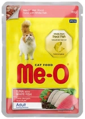 Thức ăn ướt Me-O túi vị cá ngừ với cá thịt trắng