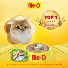 Thức ăn ướt Me-O túi vị cá mòi với gà & gạo