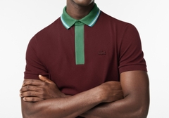 Áo Polo Lacoste Nam Viền Cổ Dáng Regular PH1125-00-YUP Màu Đỏ Mận