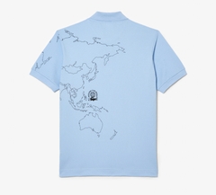 Áo Polo Lacoste Nam Bản Đồ Dáng Classic Cổ Điển PH8046-00-HBP Màu Xanh Da Trời