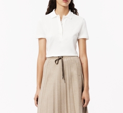 Áo Polo Lacoste Nữ Dáng Ôm Slim Fit PF5462-00-001 Màu Trắng