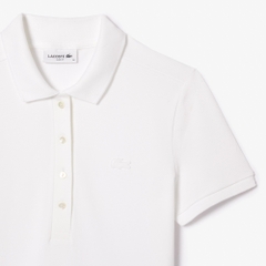 Áo Polo Lacoste Nữ Dáng Ôm Slim Fit PF5462-00-001 Màu Trắng