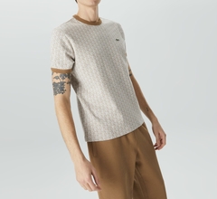 Áo Thun Lacoste Nam Monogram Dáng Regular TH1437-00-QI3 Màu Nâu