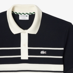 Áo Polo Lacoste Nam Made in France Dáng Classic Cổ Điển PH8135-00-GA3 Màu Trắng Phối Xanh