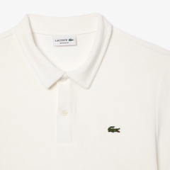 Áo Polo Lacoste Nam Dòng Paris Vải Terry Da Cá Dáng Regular PH7571-00-70V Trắng Kem