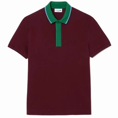 Áo Polo Lacoste Nam Viền Cổ Dáng Regular PH1125-00-YUP Màu Đỏ Mận