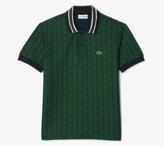 Áo Polo Lacoste Nam Monogram Dáng Classic Cổ Điển DH1417-00-IQ0 Màu Xanh Lục Đậm