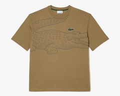 Áo Thun Lacoste Nam Cá Sấu To Dáng Loose Oversize TH5511-00-SIX Màu Nâu