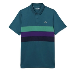Áo Polo Thể Thao Lacoste Nam Sọc Ngang DH0585-00-65A Màu Xanh Nhớt