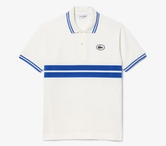 Áo Polo Lacoste Nam Phối Sọc Dáng Classic Cổ Điển PH7447-00-IUP Màu Trắng