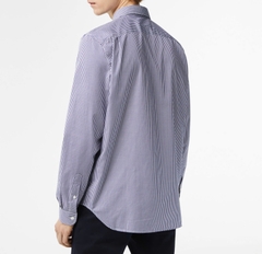 Áo Sơ Mi Lacoste Nam Dài Tay Carô Pinpoint Dáng Regular CH2932-00-522 Màu Xanh Đậm