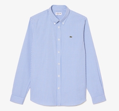 Áo Sơ Mi Lacoste Nam Dài Tay Carô Pinpoint Dáng Regular CH2932-00-F6Z Màu Xanh