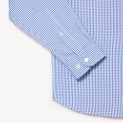 Áo Sơ Mi Lacoste Nam Dài Tay Carô Pinpoint Dáng Regular CH2932-00-F6Z Màu Xanh