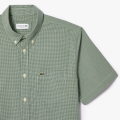 Áo Sơ Mi Lacoste Nam Organic Cotton Carô Dáng Regular CH5622-F6Z Màu Xanh Lá