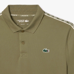 Áo Polo Tennis Thể Thao Lacoste Nam Sọc Vai DH2557-00-BMY Màu Xanh Khaki